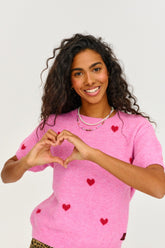 Heartbeat short-sleeved sweater